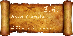 Broser Arabella névjegykártya